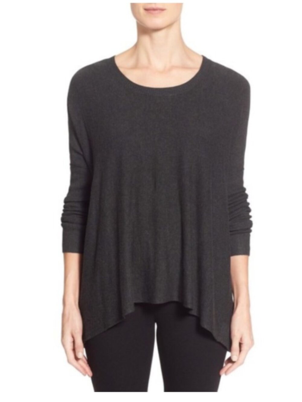 Eileen Fisher Charcoal Jersey Stretch Pullover